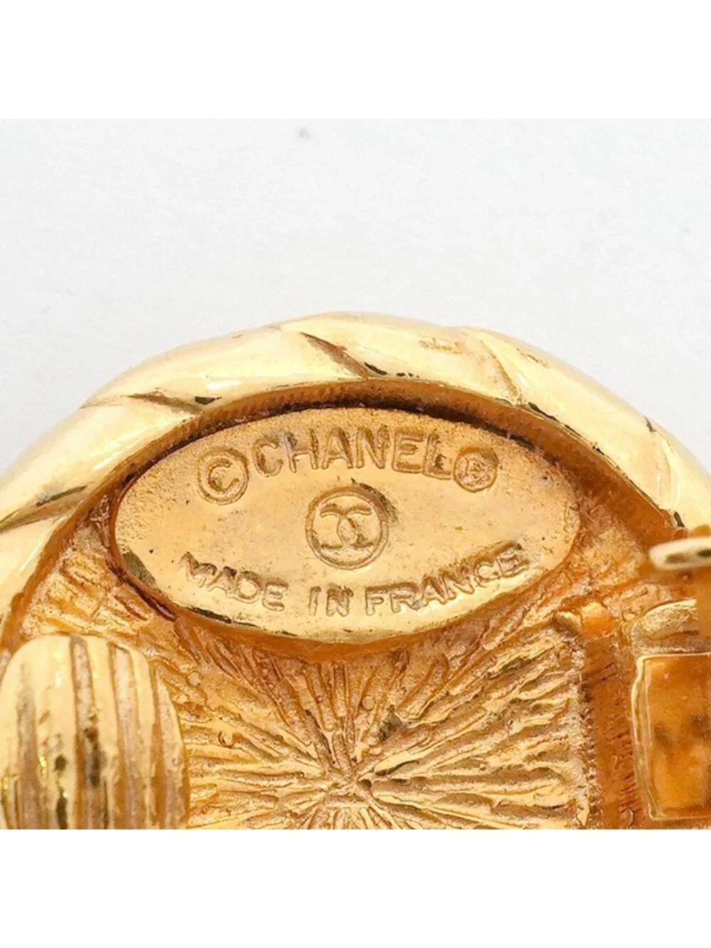 Chanel Earrings Vintage CC Logo Round